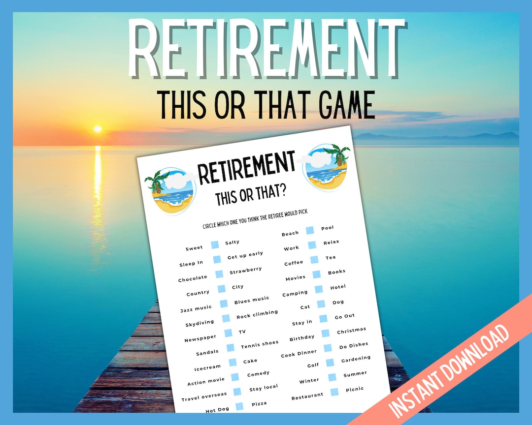 Retirement This or That Game, Retirement Games, Retirement Party Games ...