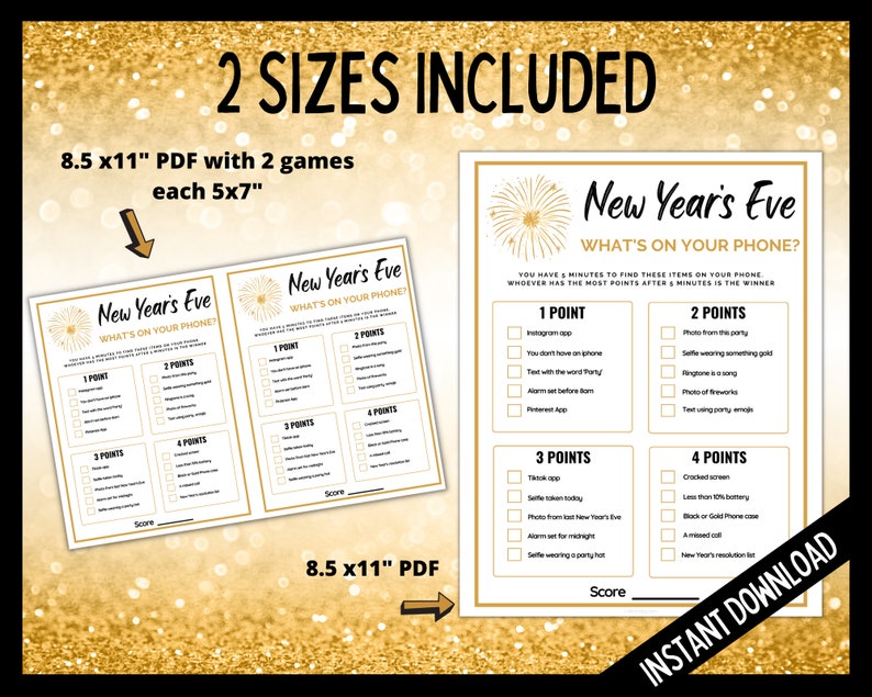 New Year's Eve What's on your Phone, NYE Whats On Your Phone Game, Fun New Years Eve Party Games, New Year's Eve Phone Game, NYE Printable image 2