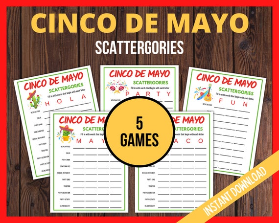 Cinco De Mayo Scattergories Mexican Printable Party Game Fiesta Game cinco-de-mayo-scattergories-mexican-printable-party-game-fiesta-game