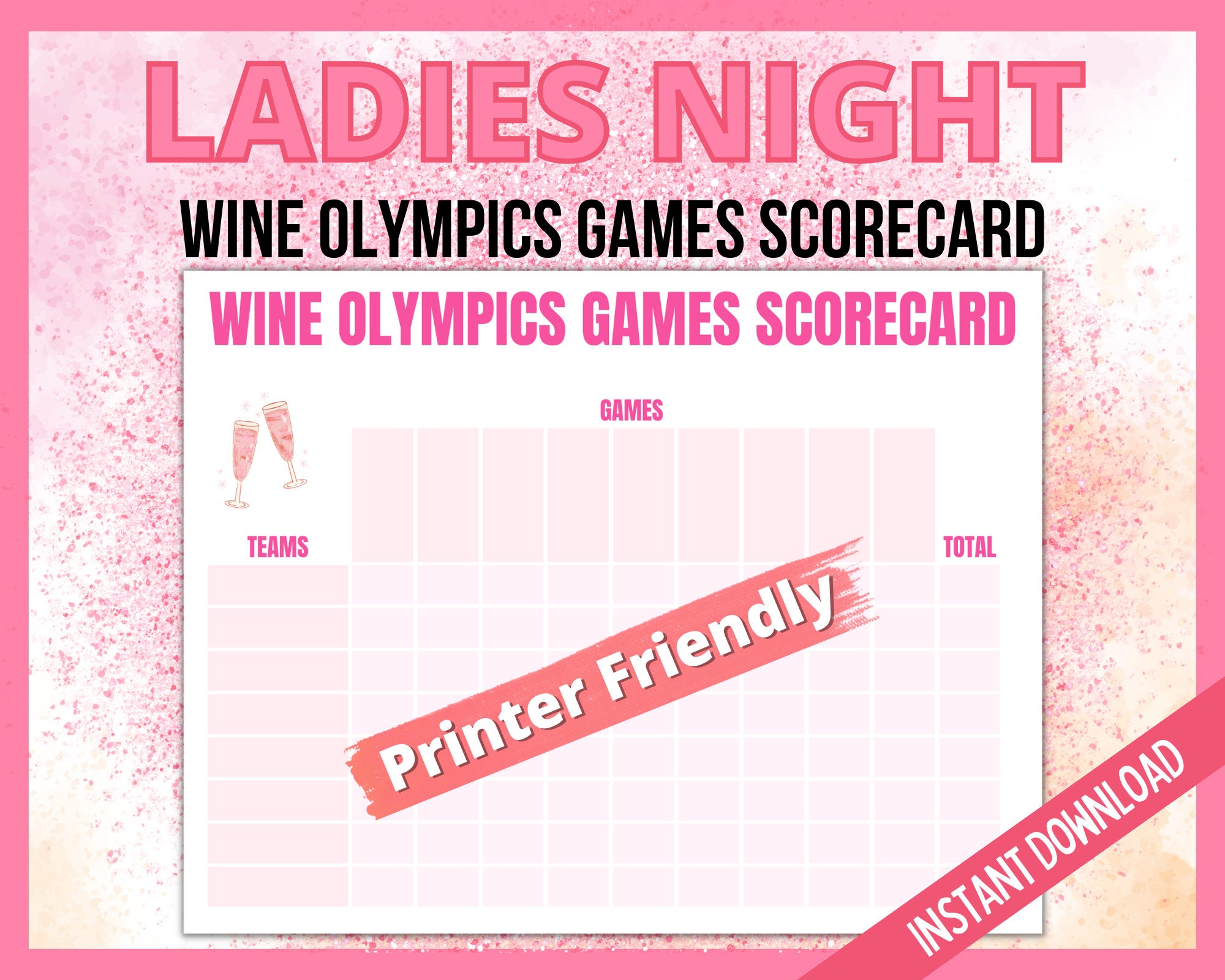 Wine Olympics Game Scorecard Wine Olympics Scoreboard - Etsy