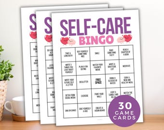 Self Care Bingo, Mindfulness, 30 Printable Self Care Bingo Cards, Self Care Challenge, Self Love Activity, Wellness, Self Care checklist