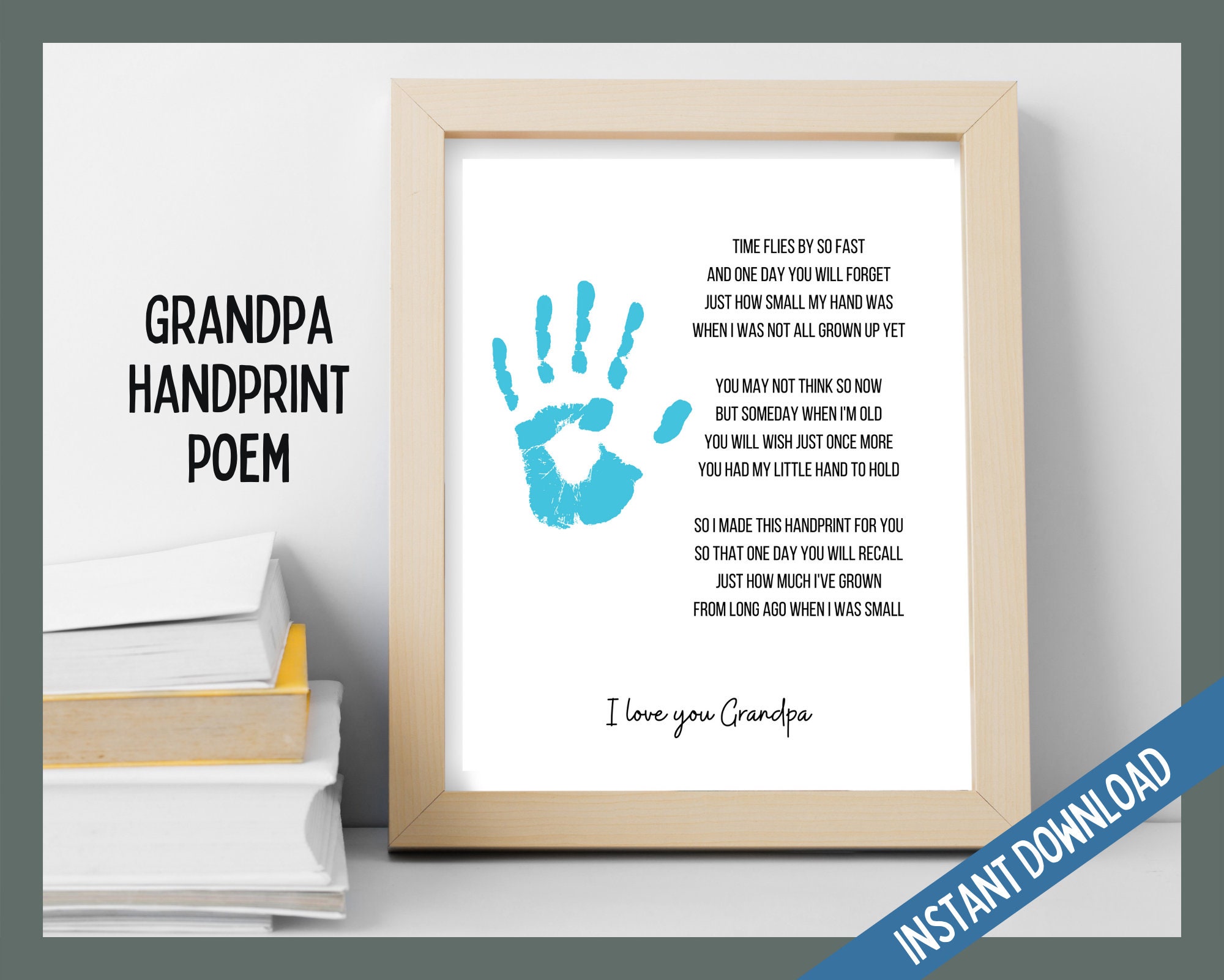 Grandad Handprint Poem Grandpa Handprint Poem Papa Handprint Etsy