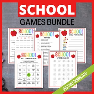 Back to School Printable Games Bundle, Classroom Activity, School Games, Icebreaker Game, First Day of School Game, Teacher Resource