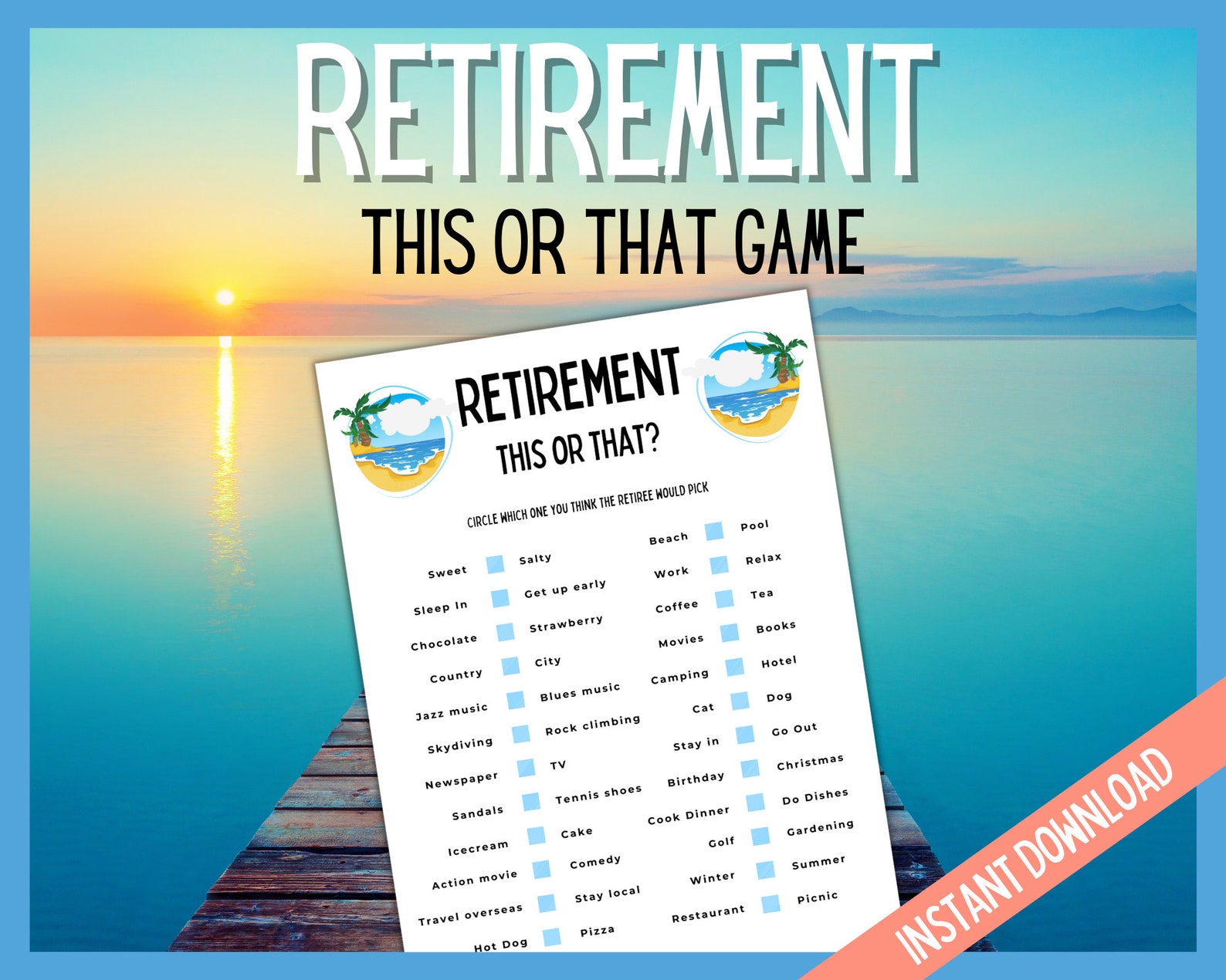 Spending My Retirement In A Game Retirement Games Bundle 6 Retirement Party Printable Games - Etsy