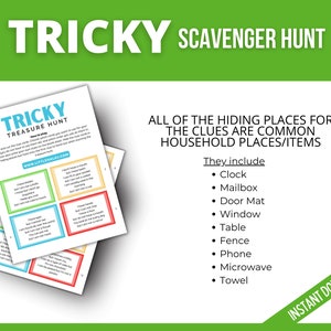 Adult Scavenger Hunt Printable, Treasure Hunt, Teen Scavenger hunt, At Home Adult Scavenger Hunt Clues, Easter Fun image 3