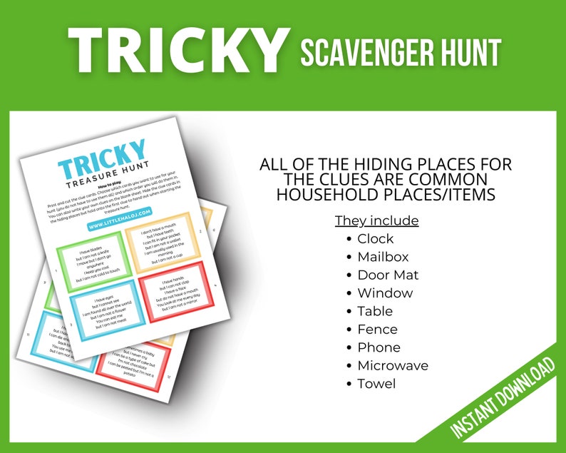 Adult Scavenger Hunt Printable, Treasure Hunt, Teen Scavenger hunt, At Home Adult Scavenger Hunt Clues, Easter Fun image 3