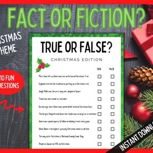Realidad o ficción navideña, juego verdadero o falso, juegos divertidos para adolescentes, cuestionario de trivia para fiestas de adolescentes, cumpleaños de adolescentes, cuestionario familiar, trivia navideña