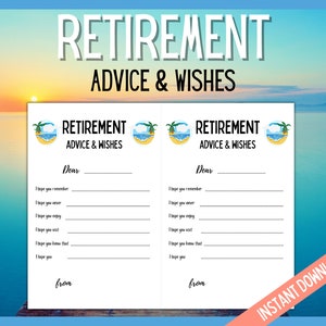 Retirement Advice and Wishes Game, Retirement Games, Retirement Party Games, Retirement Party Ideas, Retiree, Fun Retirement Party Games