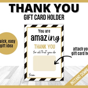 Thank you Gift Card Holder, Teacher Appreciation Week Printable Gift Card Holder, Teacher Thank You, Teacher Appreciation Gift, Amazing Gift