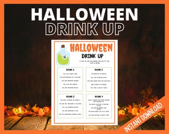 Halloween Drink Up Game, Halloween Adults Printable Game, Drink if game, Halloween Activity, Halloween Drinking Game
