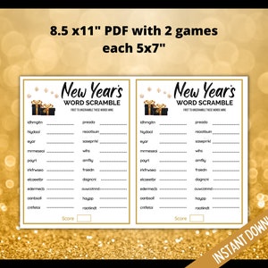 New Year's Eve Word Scramble, New Year's Eve Party Printable Games, Holiday Party Games, Party Word Scramble Printable, NYE Party Games image 5