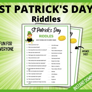 St Patrick's Day Riddles for Kids, St Paddy's Day Jokes, St Patricks ...
