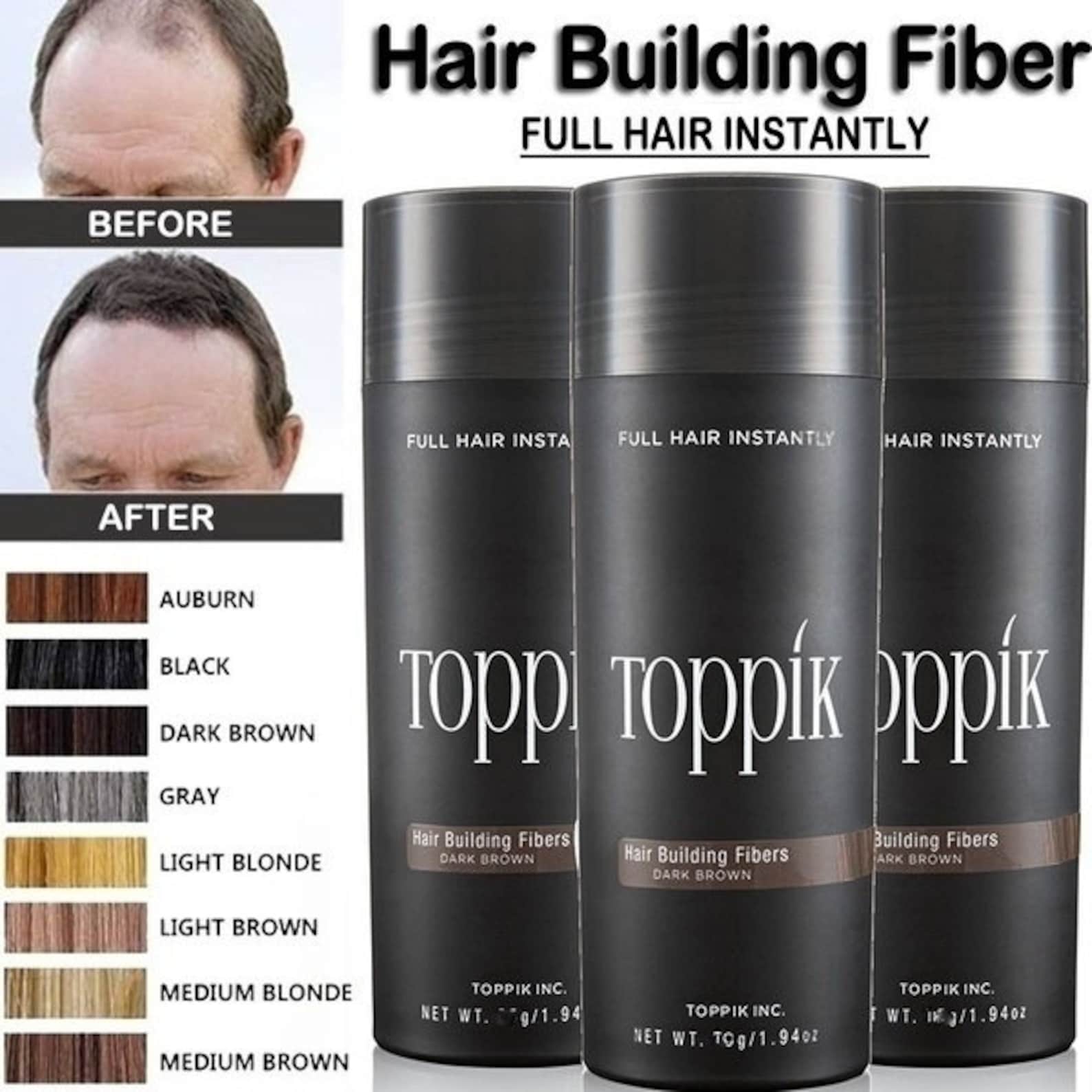 Toppik Dark Brown Black Medium Brown Gray 27.5g Toppik Hair Building
