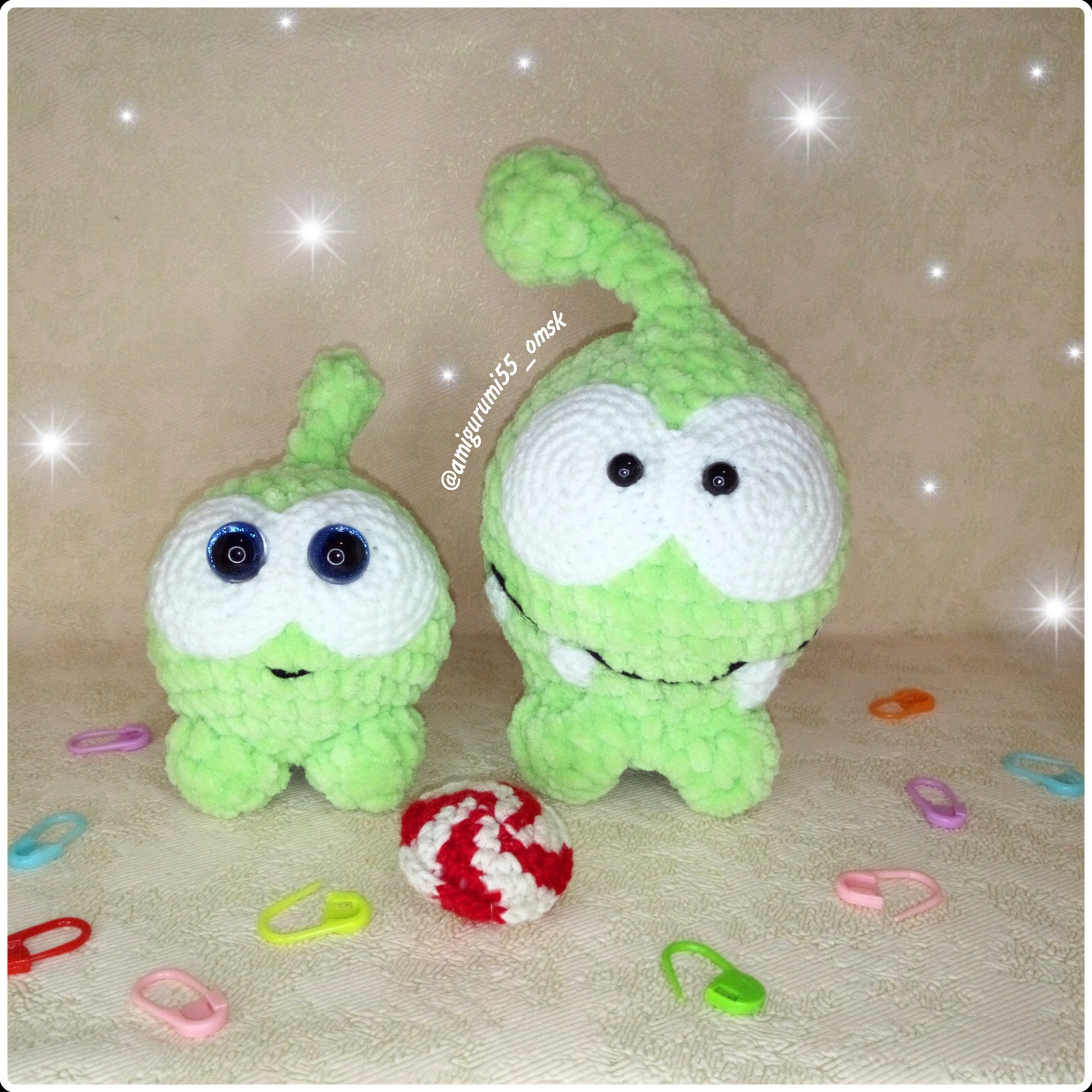 Om Nom crochet doll with a candy pendant Character Plush toy | Etsy