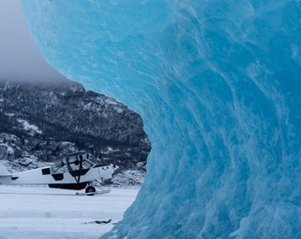 A wave of cold, Airplane, Glacier, Alaska, Winter, Ice, Lake, Bush plane, Ski, North