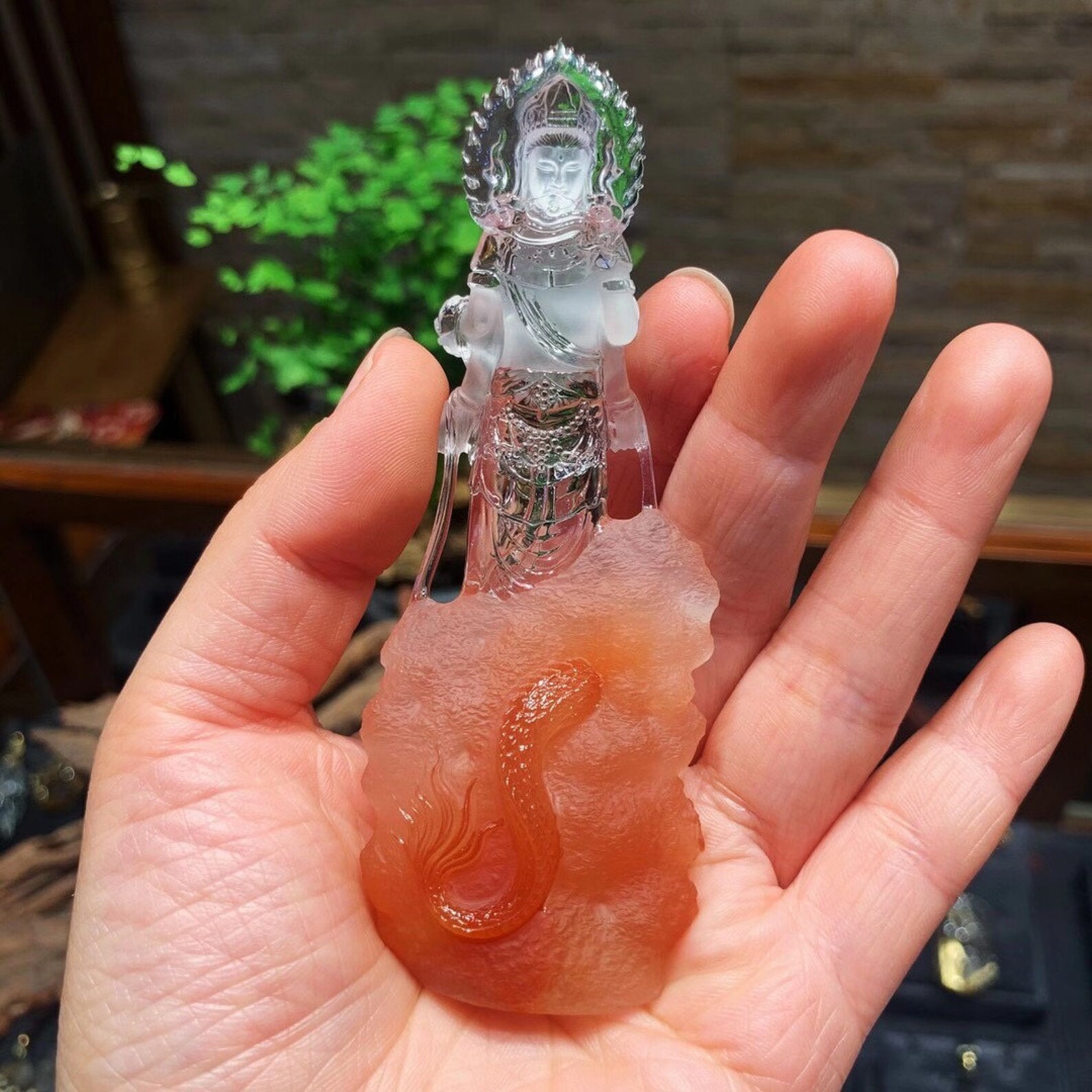 Natural Red quartz crystal carving Guanyin Bodhisattva Buddha Etsy