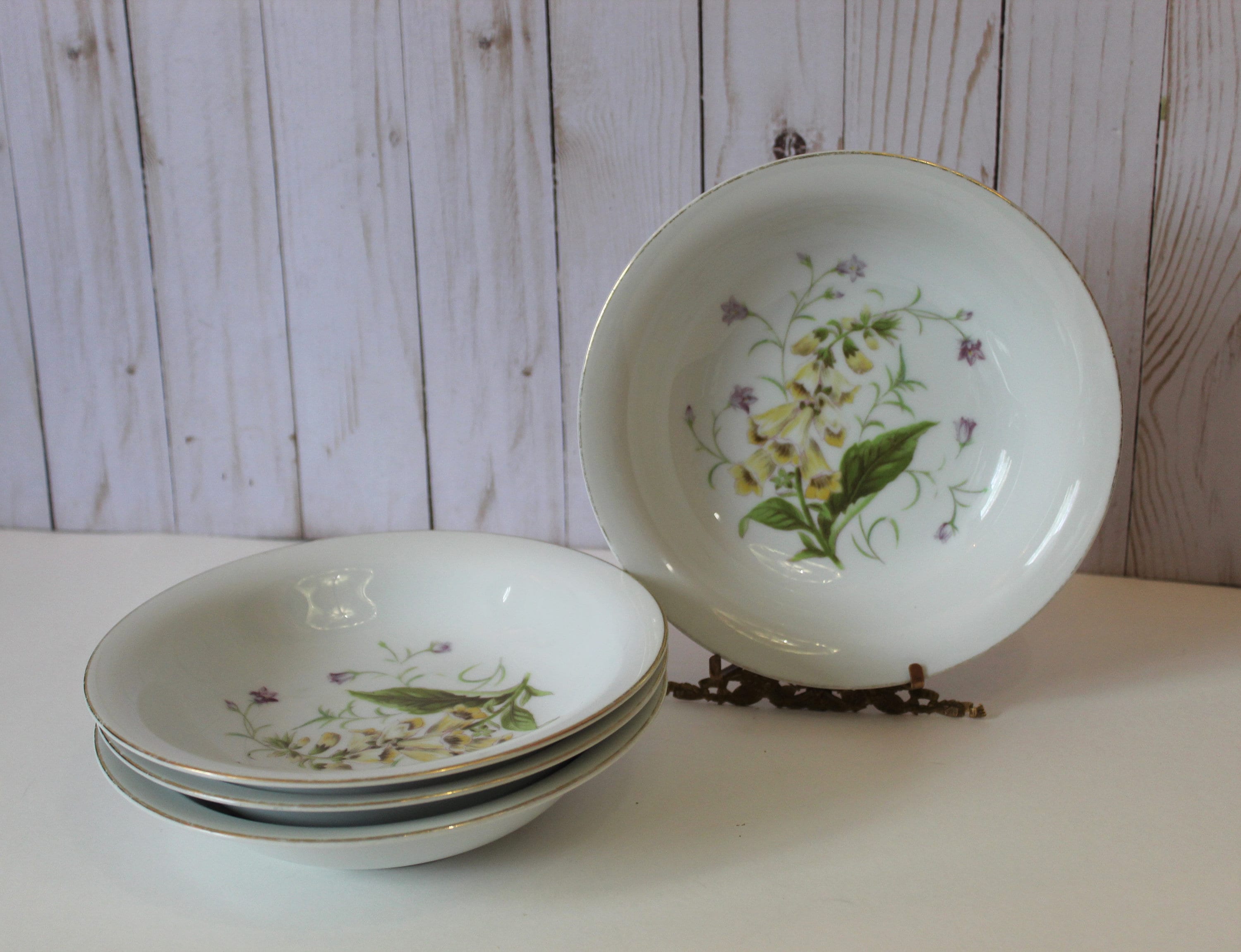 Vintage 50s 1950s Noritake Canterbury Foxglove 5226 Soup Salad