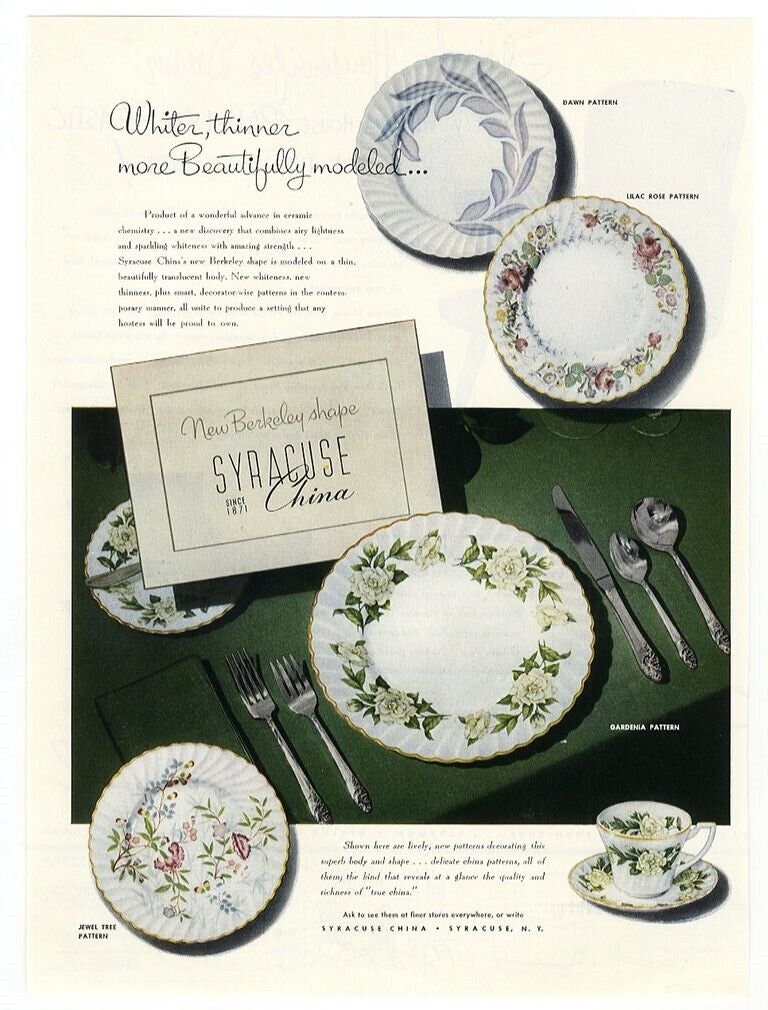 Vintage Set of Four 4 Syracuse China Company Dawn Pattern Etsy