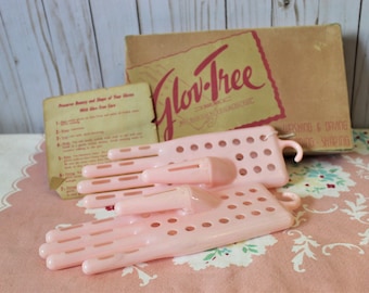 Vintage 1940s 50s Glov-Tree Los Angeles Glove Form Lavadora secadora reparando en Caja Original // Kitschy Home Vanity Pinup Girl