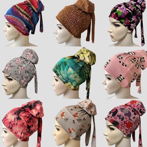 Chirurgische muts paardenstaart, chirurgische muts voor dames, chirurgische muts met hoge knot, verpleegsterpet lang haar, chirurgische muts, hoofdbedekking verpleegkundigen, medische pet