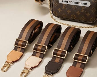 Crossbody Bag Strap, Adjustable Wide Purse Strap, Comfortable Crossbody & Shoulder Replacement for Handbags, Vachetta Leather Ends