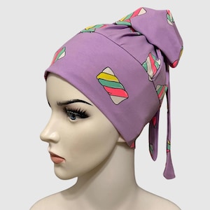 Marshmelow day scrub caps, ponytail, long hair nurse cap, bouffant, stretchy, surgical, with buttons, hats, medical cap, nurse surgical caps