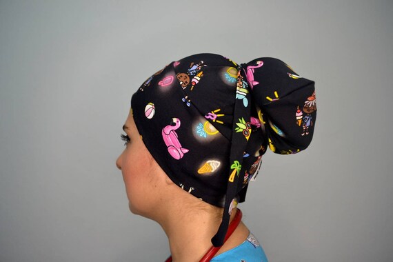 for woman Doctor scrub cap surgical hats medical cap nurse surgical with buttons long hair nurse cap ponytail cap stretchy colorful