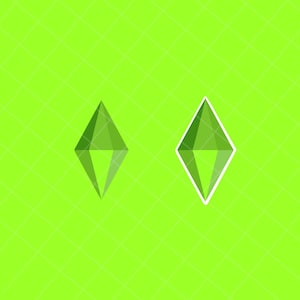 Sims Plumbob PNG, Transparent PNG, Cute Fun Green Plumbob, Downloadable and Printable, 300 DPI High Quality Print, The Sims Instant Download