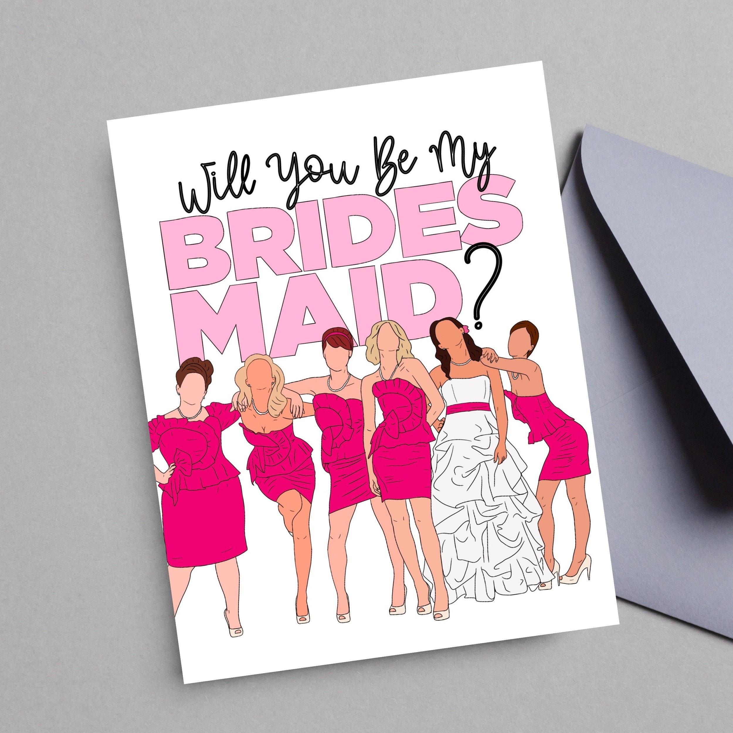 Bridesmaids Cards Download, Retro Bridesmaid Card Proposal, Bridesmaid ...