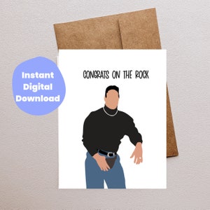 The Rock Engagement Card, Funny Engagement Card, Printable Card for Newly Engaged Couples, Engagement Gift Congrats On The Rock Diamond Ring