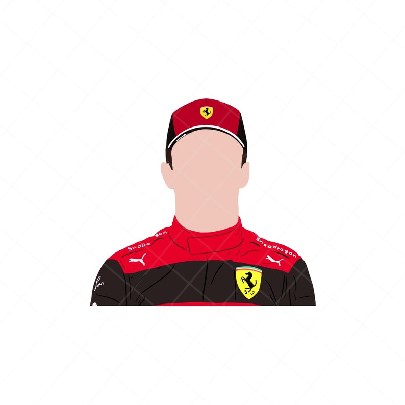 Charles Leclerc PNG, Formula 1 PNG File, F1 Drivers and Sport Car Lovers, F1 Merch, Funny Minimalistic & Comedic Digital Illustration image 2