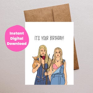 Simple Life Paris e Nicole, Cartão de Aniversário Paris Hilton, Cartão de Aniversário Divertido para Amigos, Download Digital Instantâneo, Impressões Bonitas