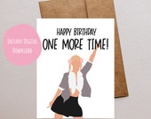 2000s Singer Birthday Card, Funny Card for Friend, Spears, Y2K Cards, Y2k Pop Culture Art Illustrations Happy Birthday One More Time