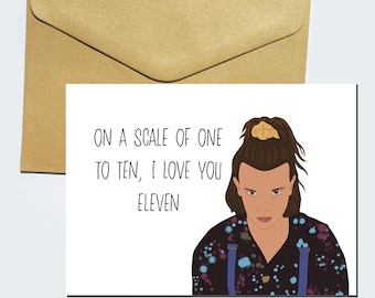 Cute & Funny Greeting Card, Birthday or Anniversary Card for Lover or Friend, Eleven Teen Netflix Show Instant Digital Download, Number 11