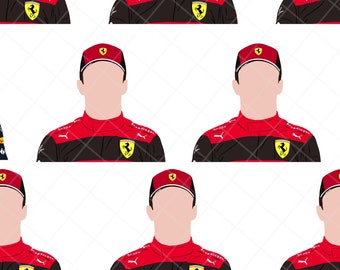 Charles Leclerc PNG, Formula 1 PNG File, F1 Drivers and Sport Car Lovers, F1 Merch, Funny Minimalistic & Comedic Digital Illustration