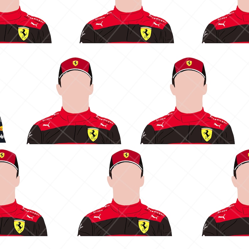 Charles Leclerc PNG, Formula 1 PNG File, F1 Drivers and Sport Car Lovers, F1 Merch, Funny Minimalistic & Comedic Digital Illustration image 1