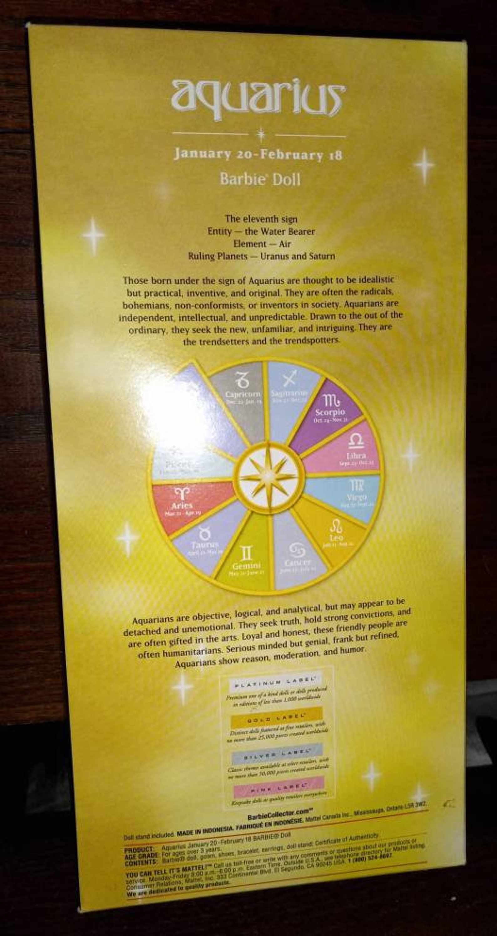 Aquarius Zodiac Barbie Pink Label Collection - Etsy