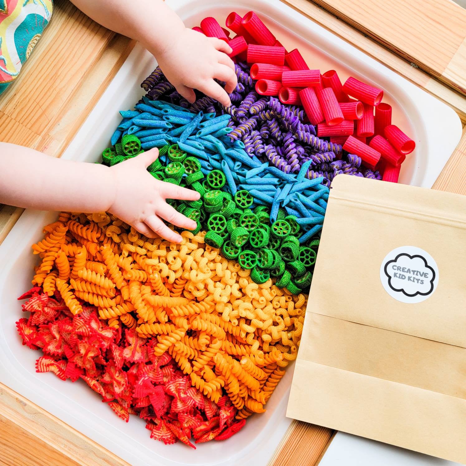 RAINBOW Sensory Pasta Sensory Bin Filler Sensory Play Etsy