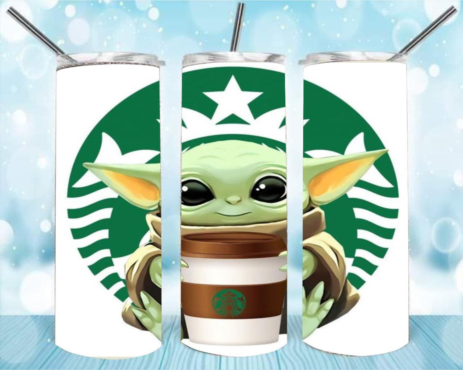 Baby Yoda custom 20oz skinny tumbler insulated tumbler with Etsy