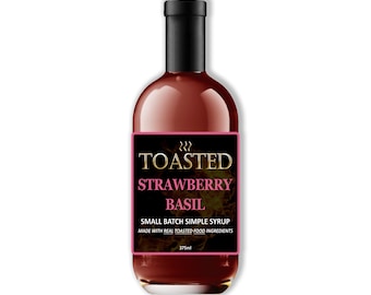 TOASTED Strawberry Basil Small Batch Simple Syrup 375ml