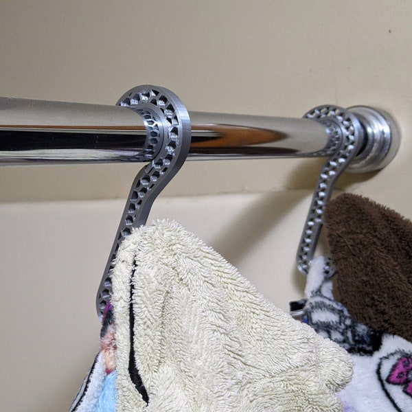 2-pack Snap-on Shower Curtain Rod Towel Hanger