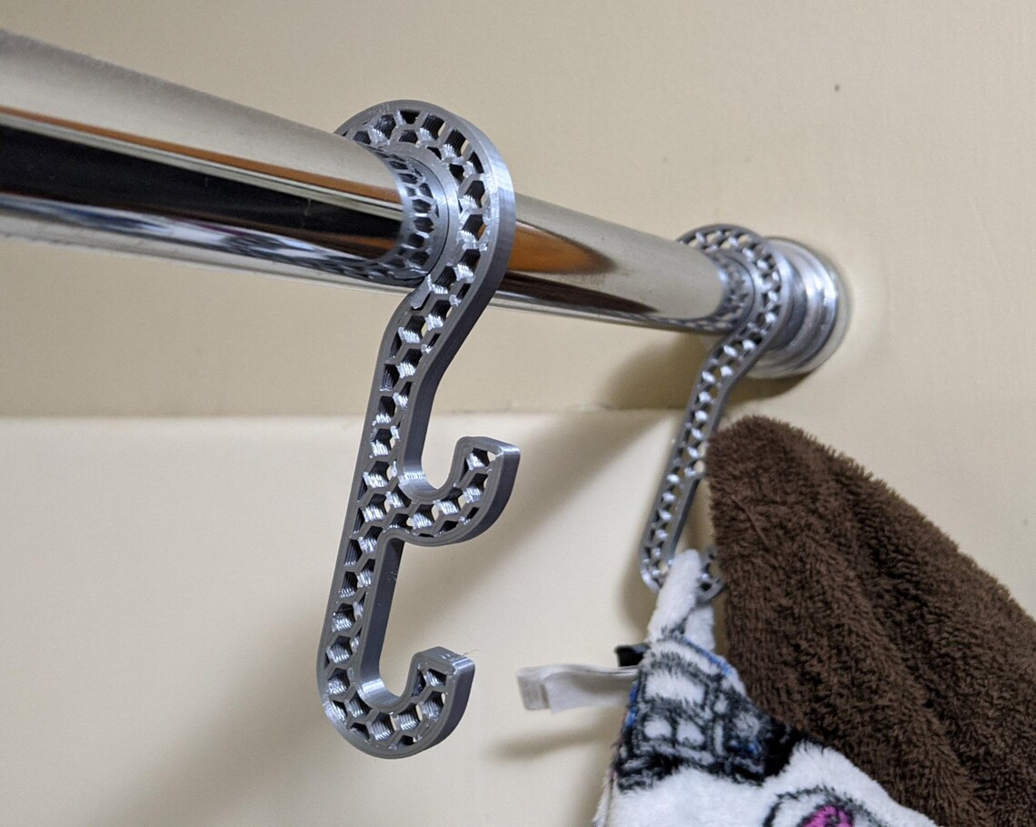 2pack Snapon Shower Curtain Rod Towel Hanger Etsy.de