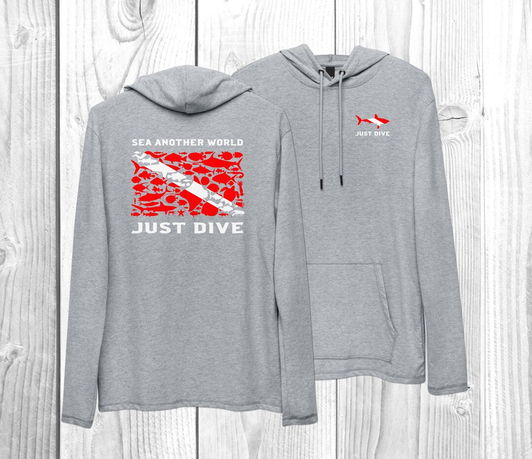 Sea Another World Just Dive Long Sleeve Lightweight Hoodie, SCUBA