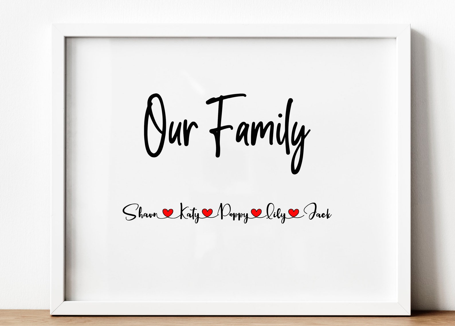 Our Family Customised Print. Personalised Family Print A4 Wall Etsy