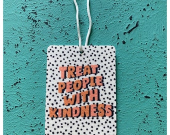 Treat People With Kindness Car Air Freshener, Cute Air Freshener, Boho, Positive Vibe, Cute Car Freshie