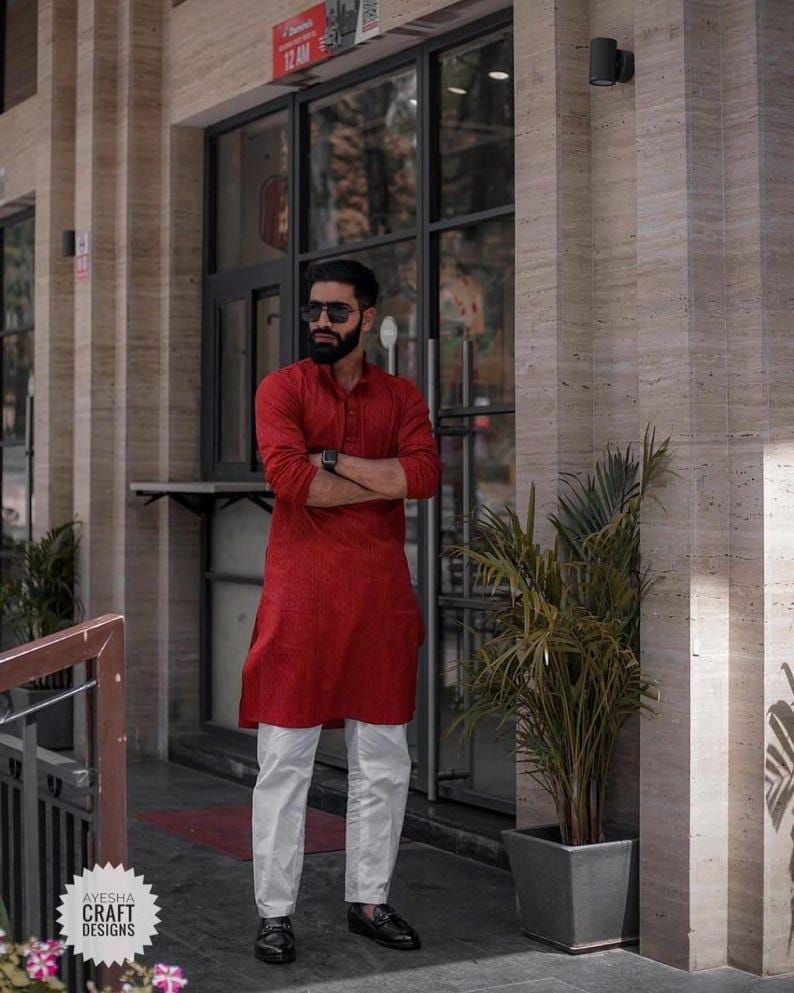 Maroon kurta black pajama hotsell