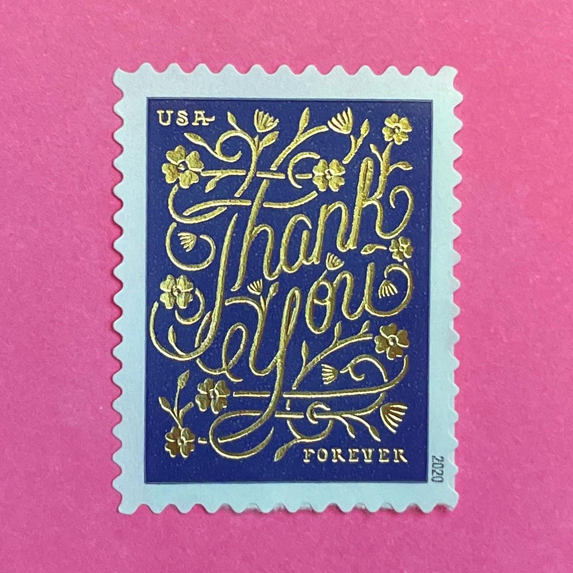 Set of 4 USA 2020 Thank You Forever Postage Stamps With Gold | Etsy