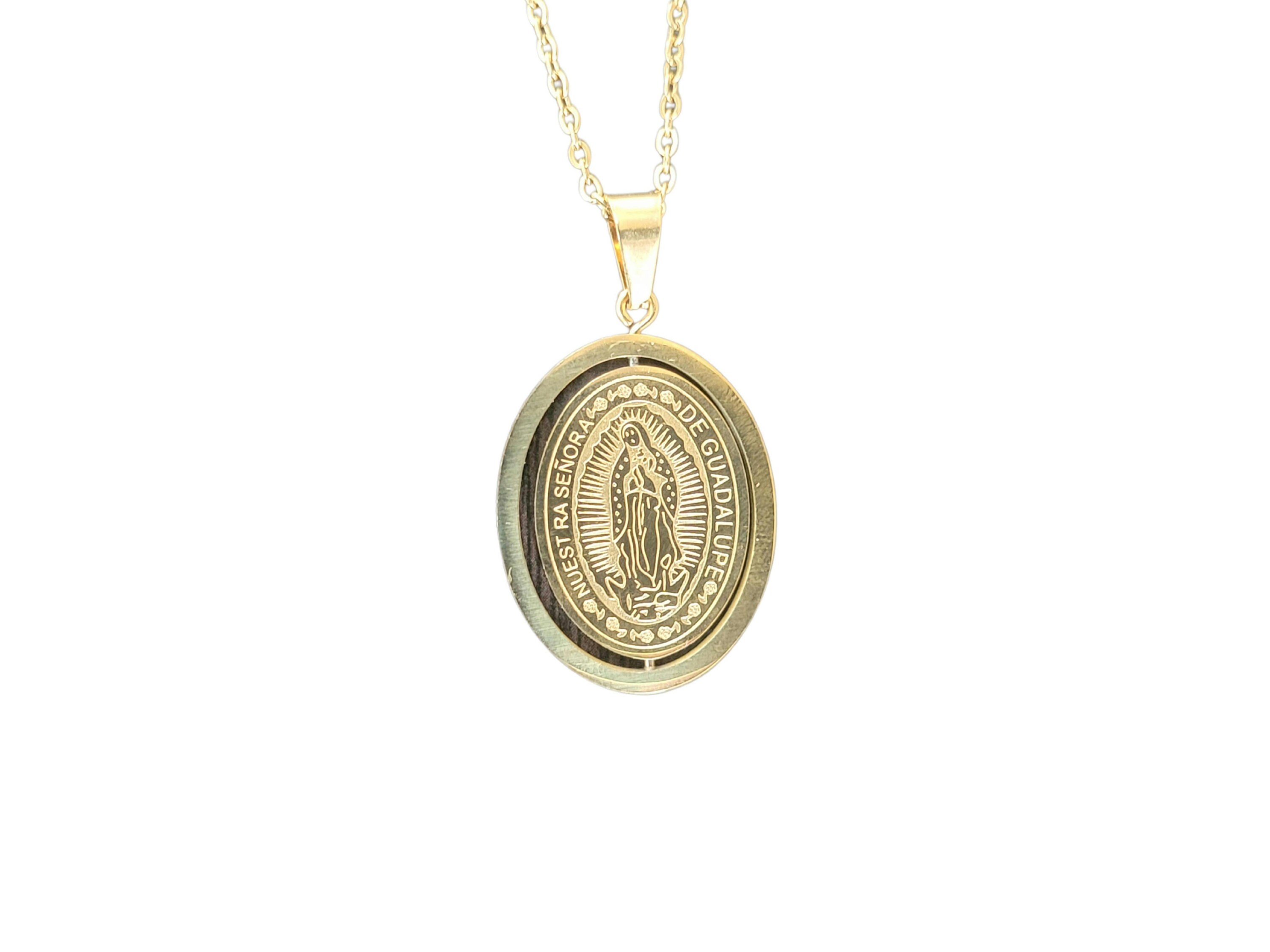 Virgin Mary Pendant Necklace – 14K Gold Plated Religious Jewelry - Etsy