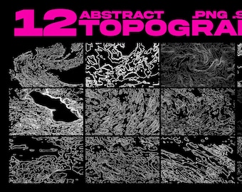 Topographic Map Vector Patterns Pack (12 Variations) - for Illustrator, Procreate, Photoshop, and More