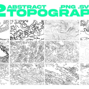 Topographic Map Vector Patterns Pack (12 Variations) - for Illustrator, Procreate, Photoshop, and More